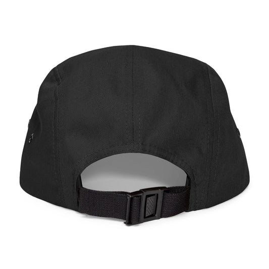 Black cap with a buckle on a white background