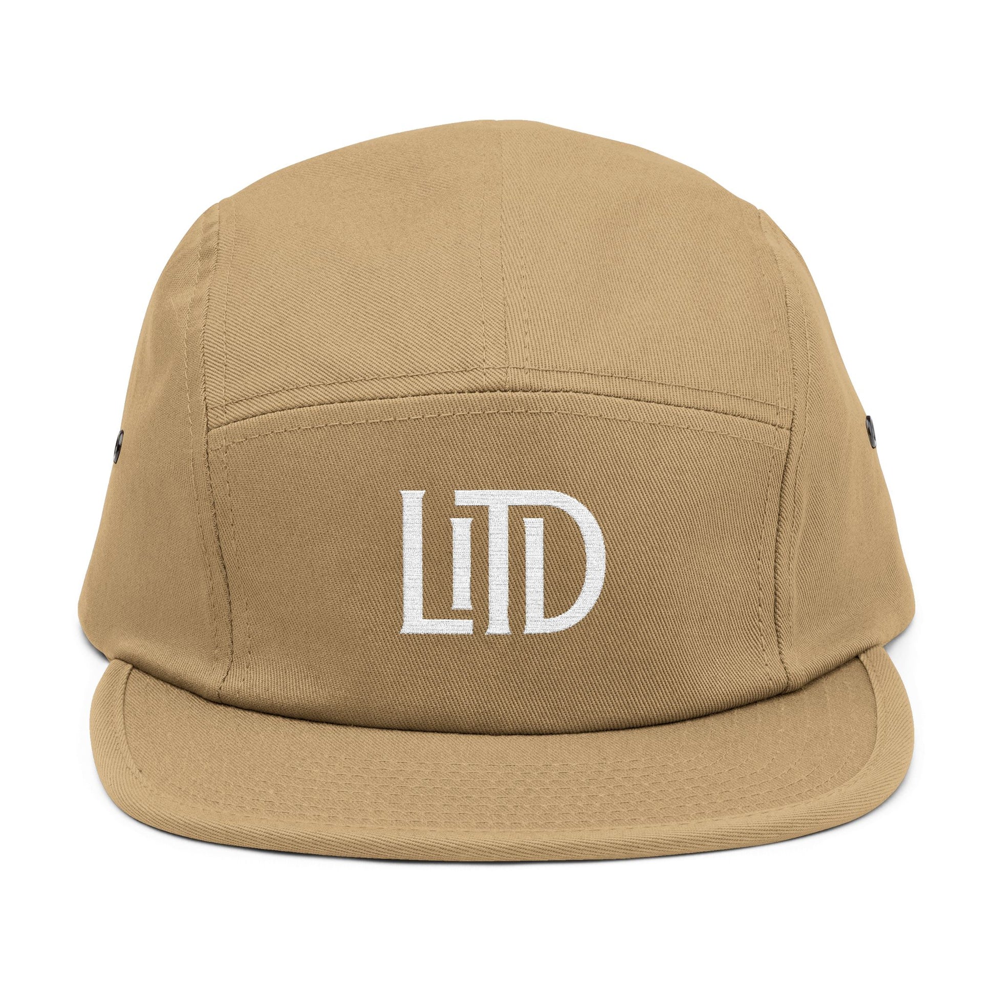 Tan cap with 'LTD' logo on a white background