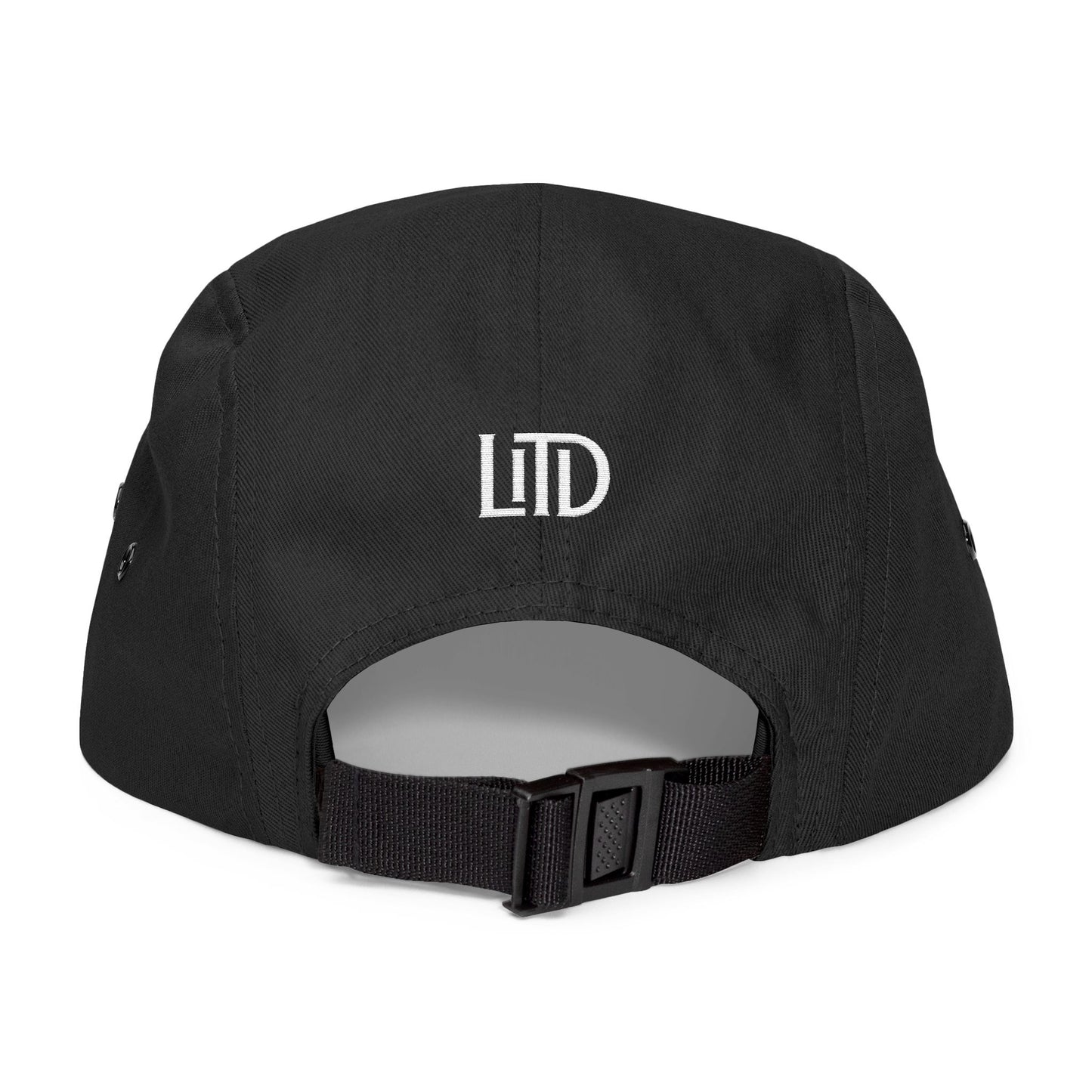 Black cap with 'LTD' logo on a white background