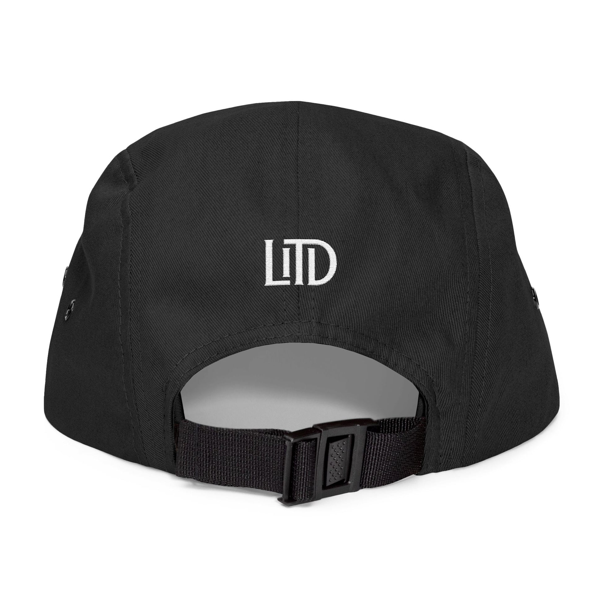 Black cap with 'LTD' logo on a white background